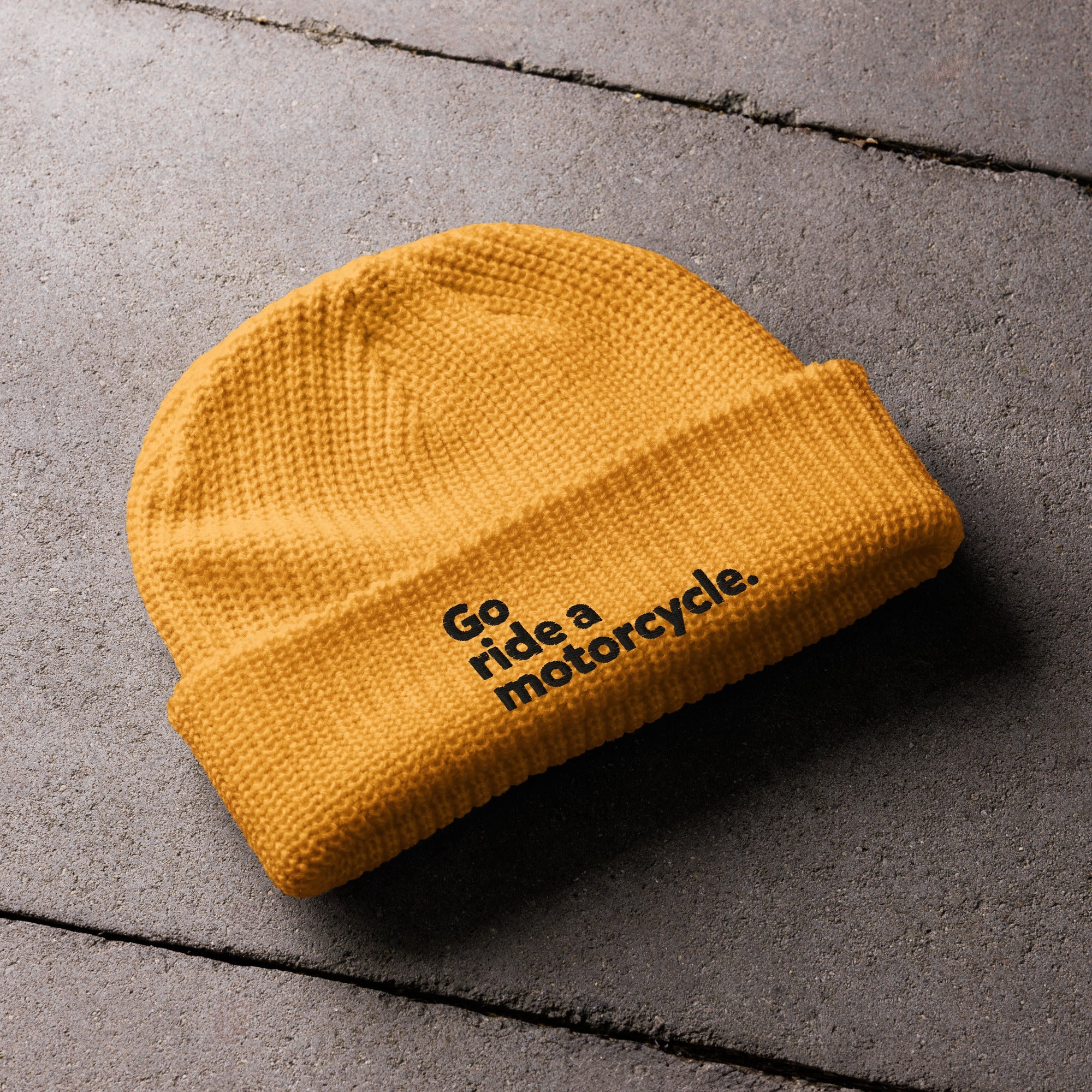 "Go ride a motorcycle" Knit Fisherman beanie