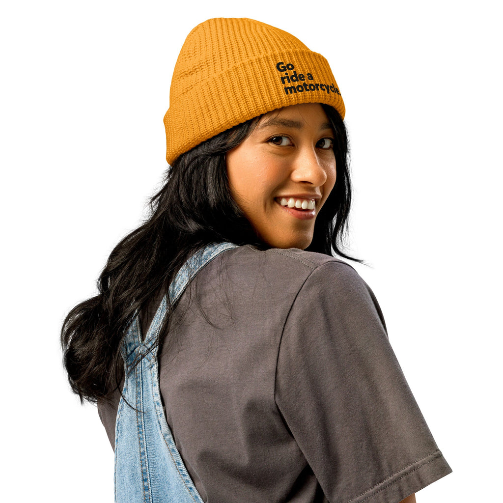 "Go ride a motorcycle" Knit Fisherman beanie