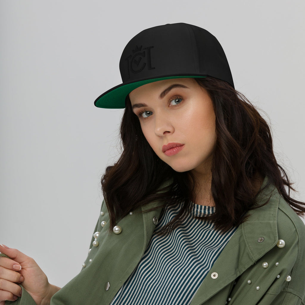 Crown Moto 3D Embroidered Blackout Logo Cap