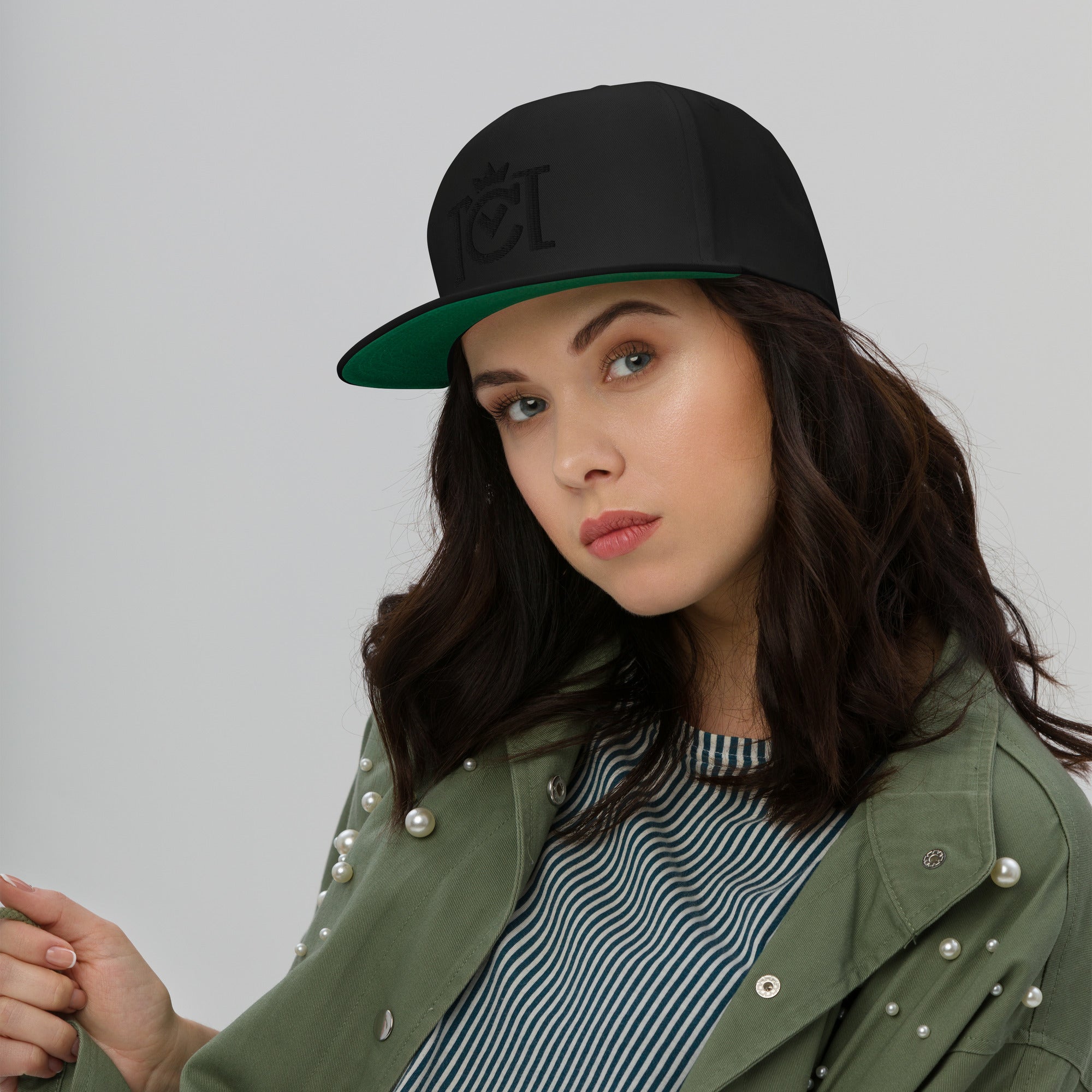 Crown Moto 3D Embroidered Blackout Logo Cap