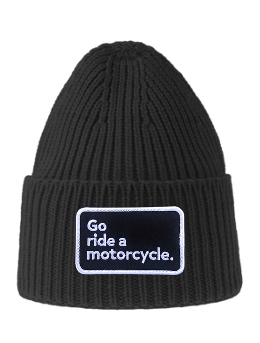"Go ride a motorcycle" Sustainable Rib Knit Beanie