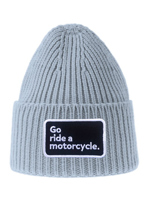 "Go ride a motorcycle" Sustainable Rib Knit Beanie