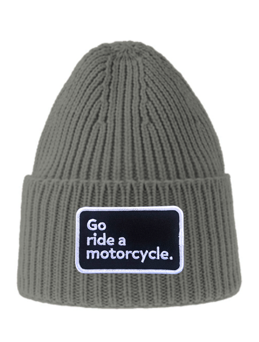 "Go ride a motorcycle" Sustainable Rib Knit Beanie