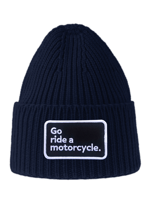 "Go ride a motorcycle" Sustainable Rib Knit Beanie