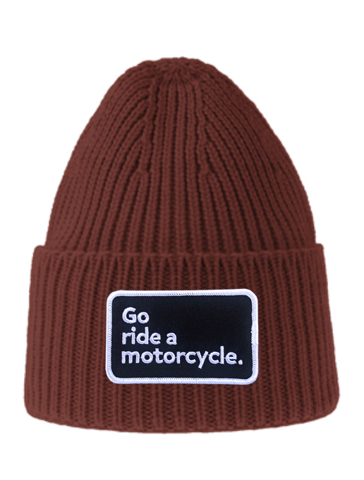 "Go ride a motorcycle" Sustainable Rib Knit Beanie