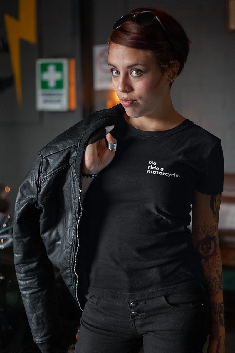 Go Ride A Motorcycle Embroidered T-Shirt