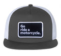 'Go ride a motorcycle' White Mesh Trucker Hat