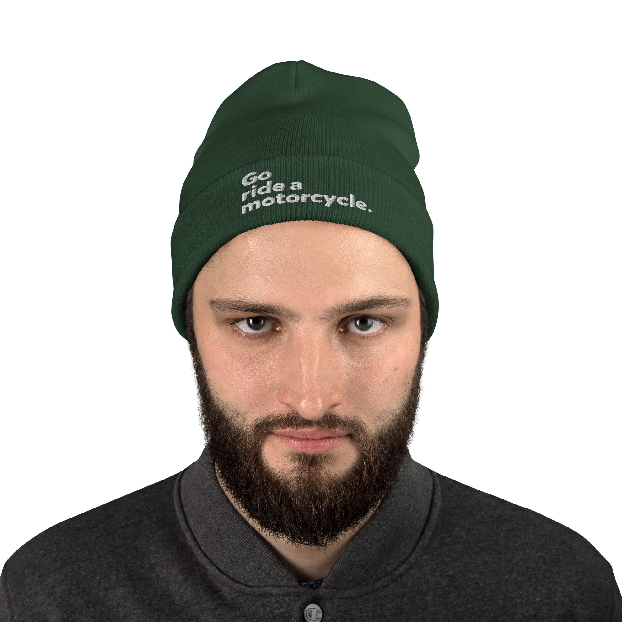 "Go ride a motorcycle" Embroidered Beanie