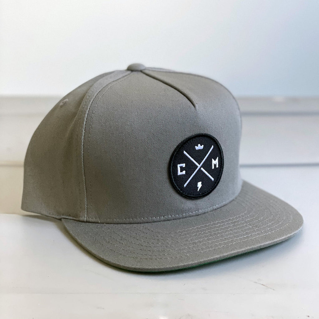 Crown Moto "Legend" Stone Grey Snapback Hat