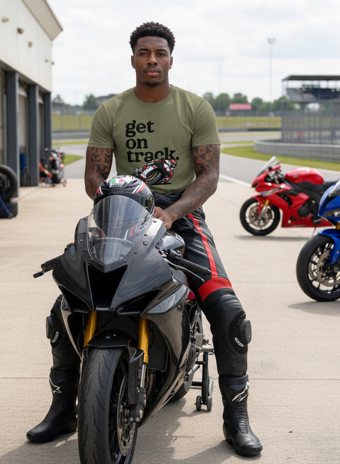 Get on Track Unisex T-Shirt (black ink)