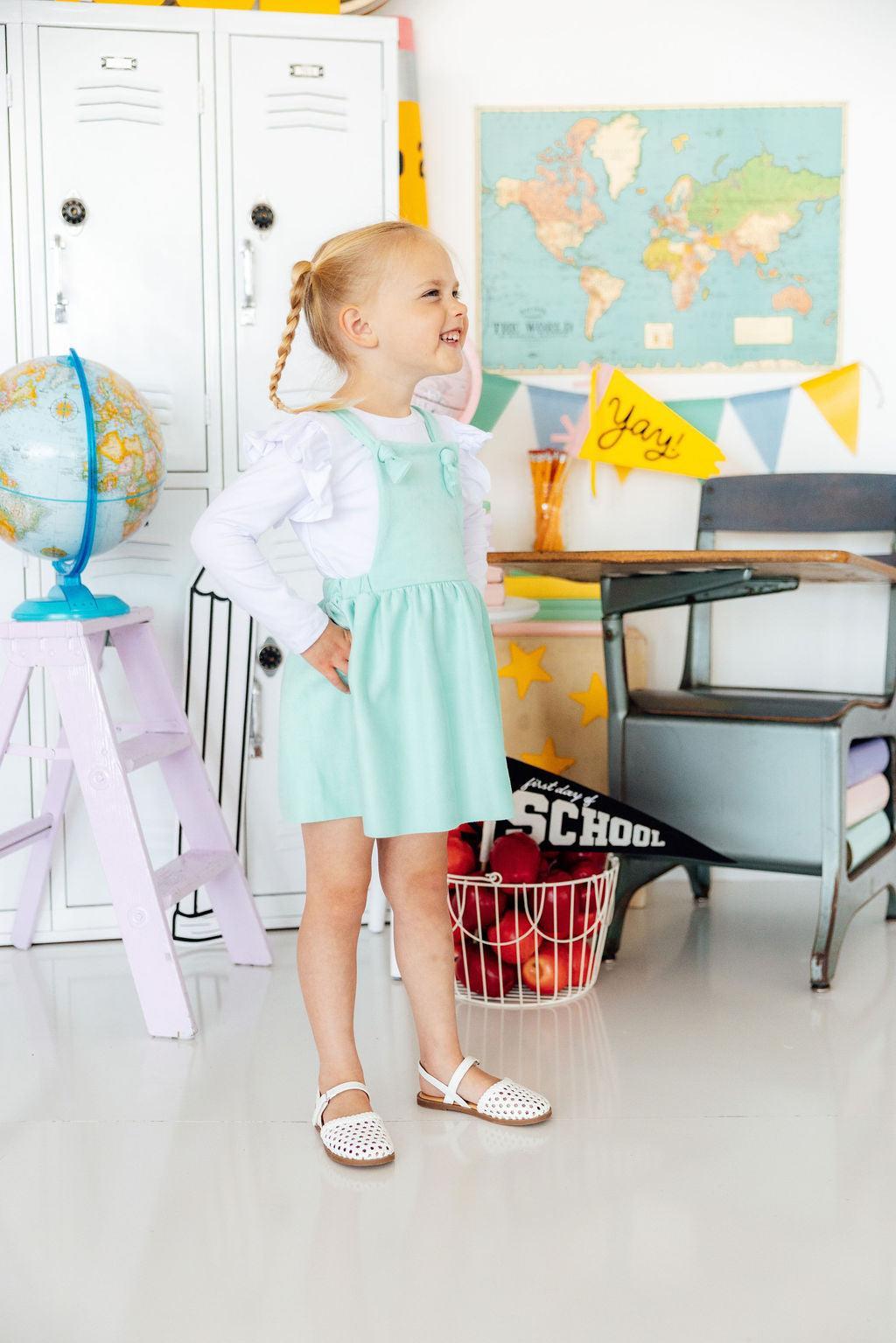Mint Faux Suede Pinafore
