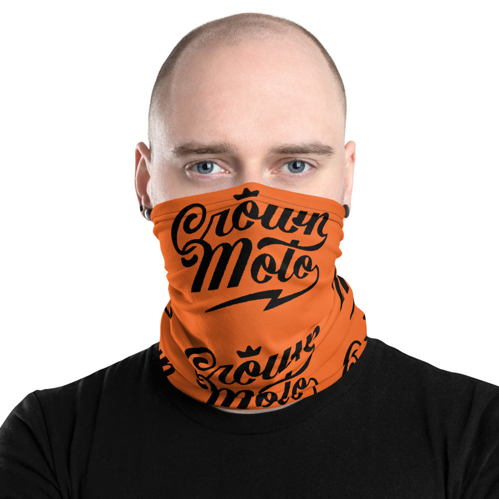 Crown Moto Logo Orange Neck Gaiter