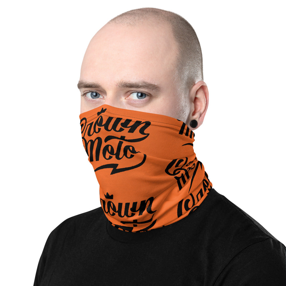 Crown Moto Logo Orange Neck Gaiter