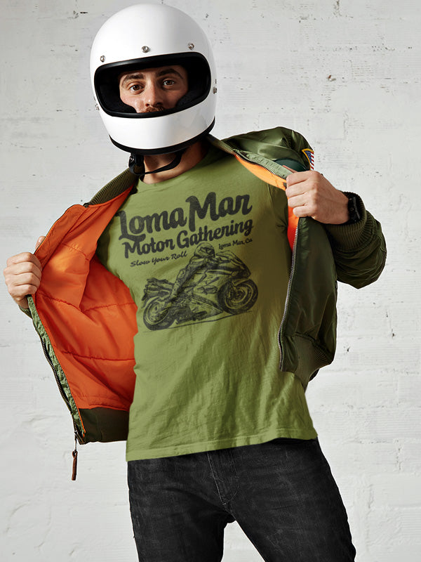 Loma Mar Motor Gathering Sketch Heather T-shirt
