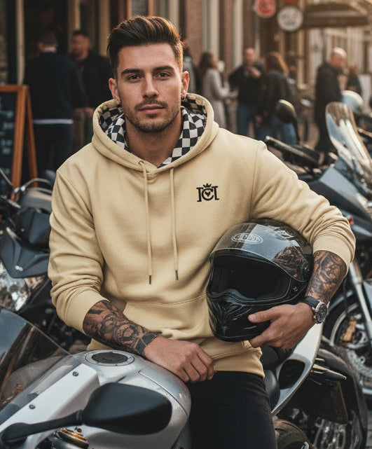 Checkered Flag Embroidered Logo Hoodie