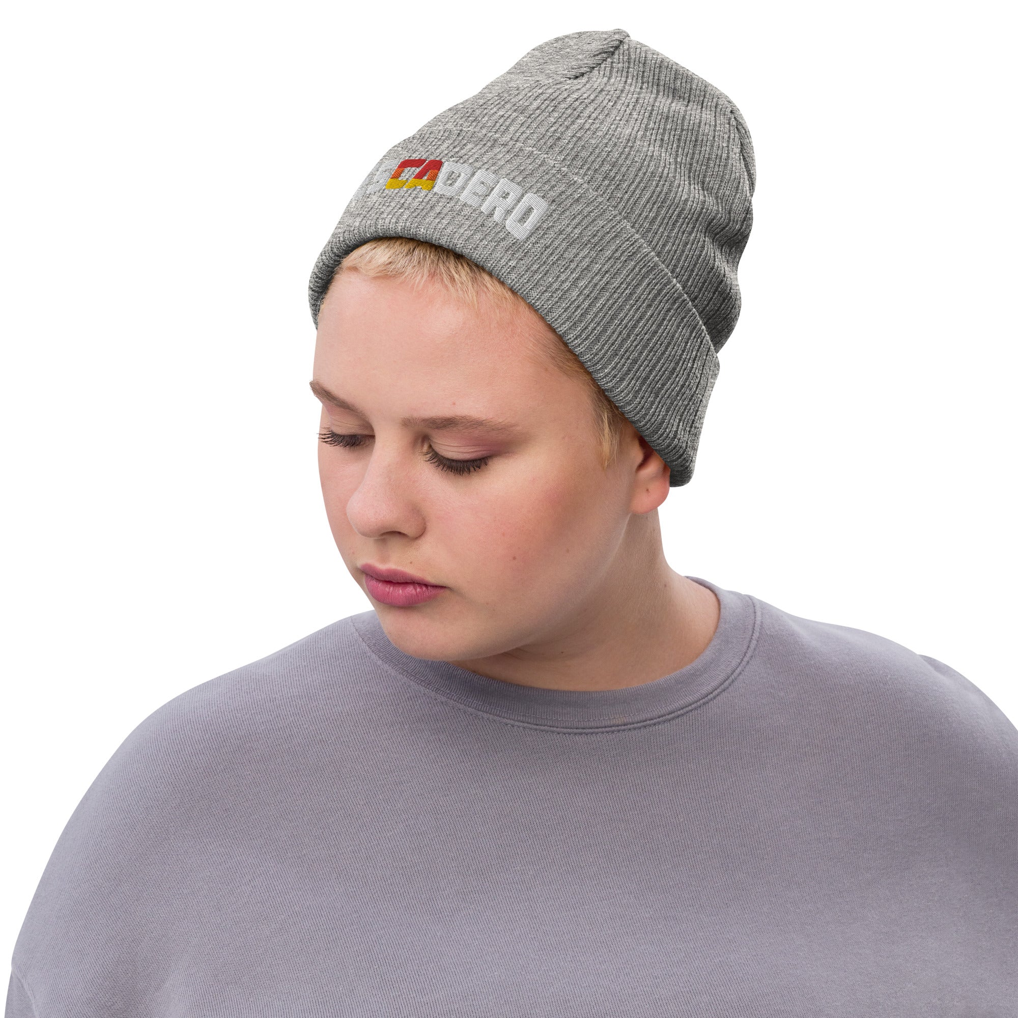 Pescadero CA Sunset Ribbed Knit Beanie