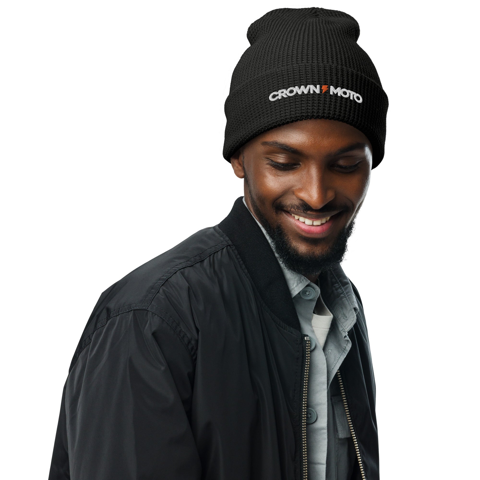 Crown Moto Waffle Beanie