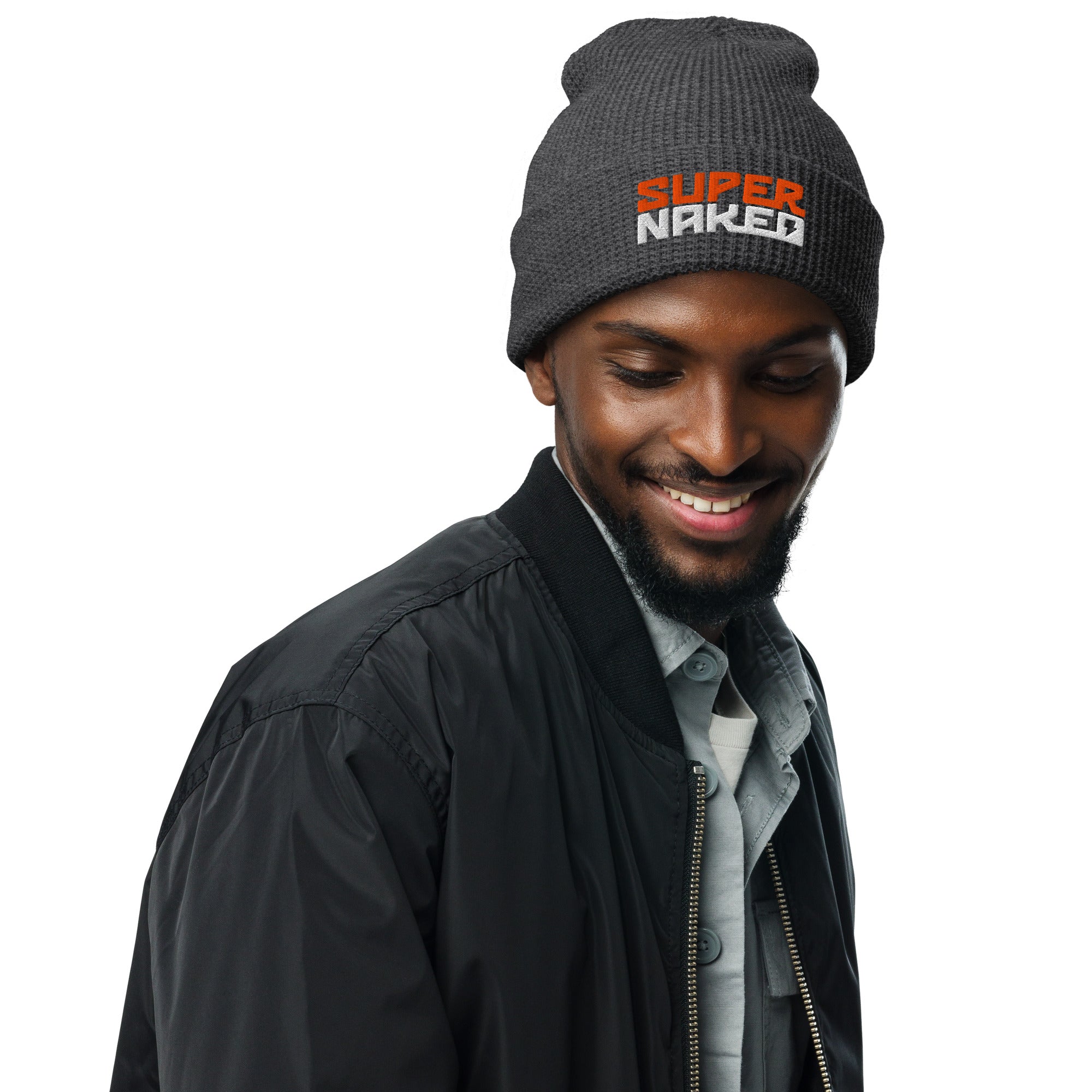 SUPERNAKED Stacked Knit Waffle Beanie