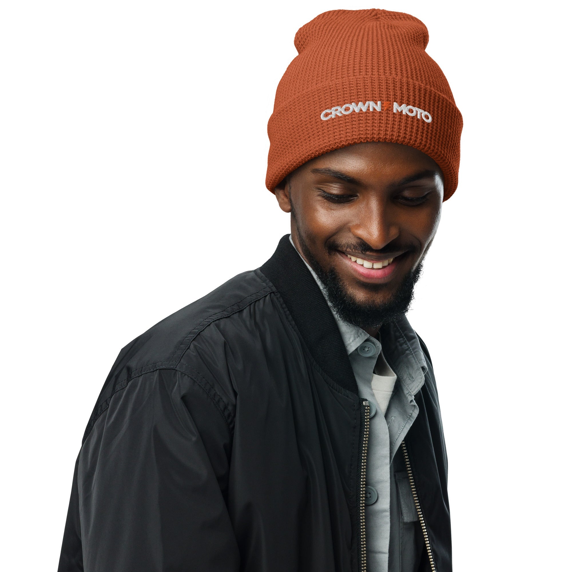Crown Moto Waffle Beanie
